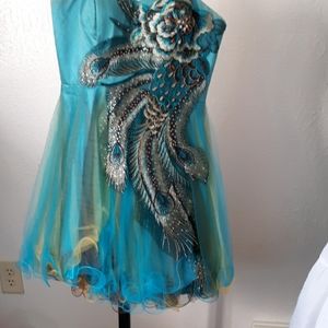 Dress peacocks designed. Sleeveless